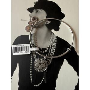 NWT Alex & Ani “Because I Love You, Friend” Matte Silver Bangle Bracelet